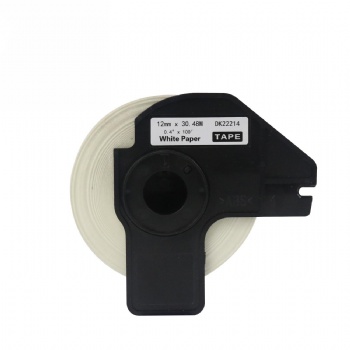 Brother DK-2214 Compatible Narrow Continuous White Paper Labels 1/2” x 100′